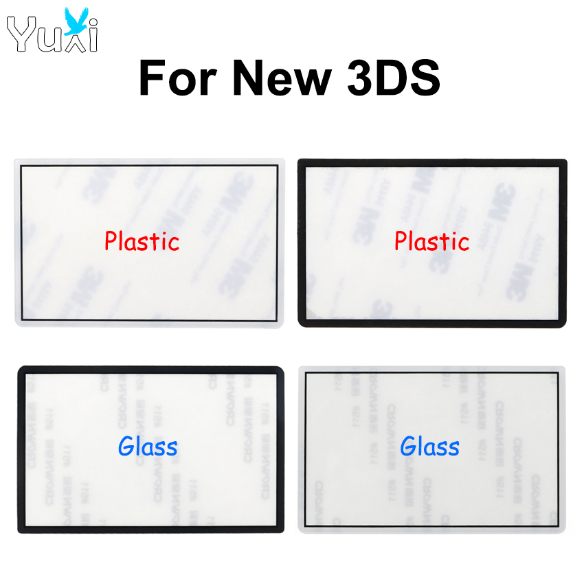 Lcd Screen Adhesive - YuXi พลาสติกและแก้วฝาครอบเลนส์หน้าจอด้านบนสําหรับ 3DS ใหม่แผงป้องกันหน้าจอ LCD ด้านบนพื้นผิว
