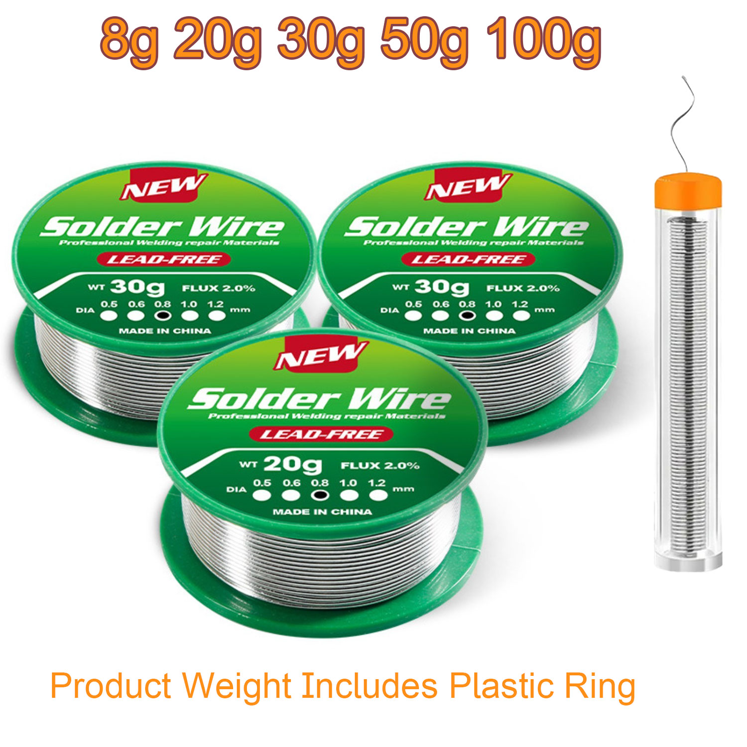 Electronics Repair Degree - 20/30/50/100 กรัม ลวดบัดกรีไร้สารตะกั่ว ไม่ต้องทำความสะอาด ความบริสุทธิ์สูง ดีบุก