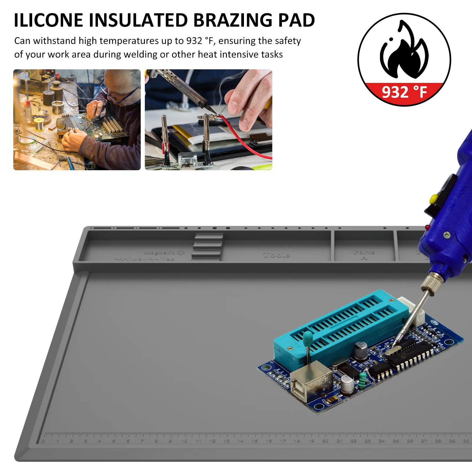 แผ่นซ่อมงานซิลิโคนแผ่นสถานีบัด - Electronics Repair Workstation บทวิจารณ์และราคา