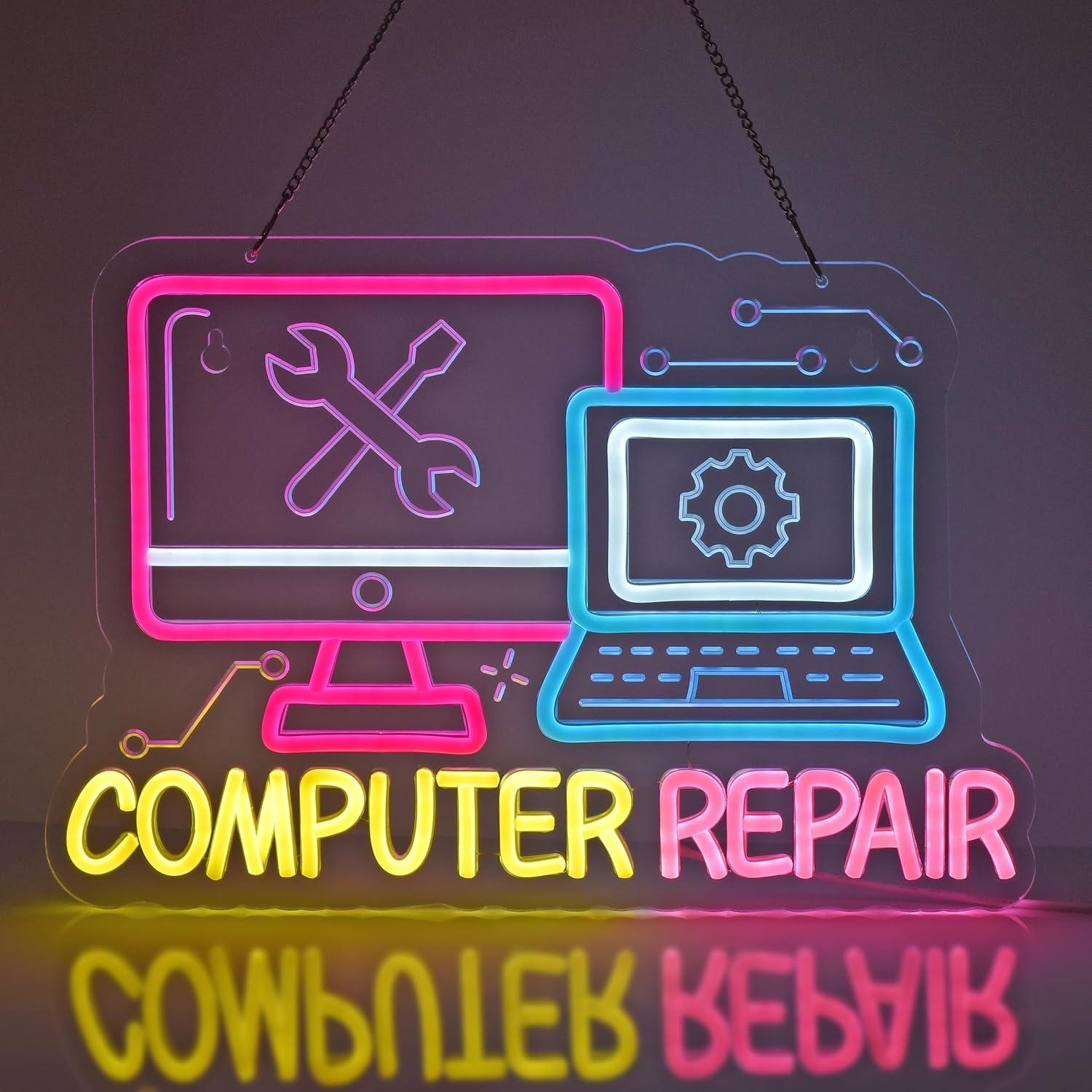 ป้ายไฟนีออนซ่อมคอมพิวเตอร์ ไฟ  - Electronics Repair Store บทวิจารณ์และราคา