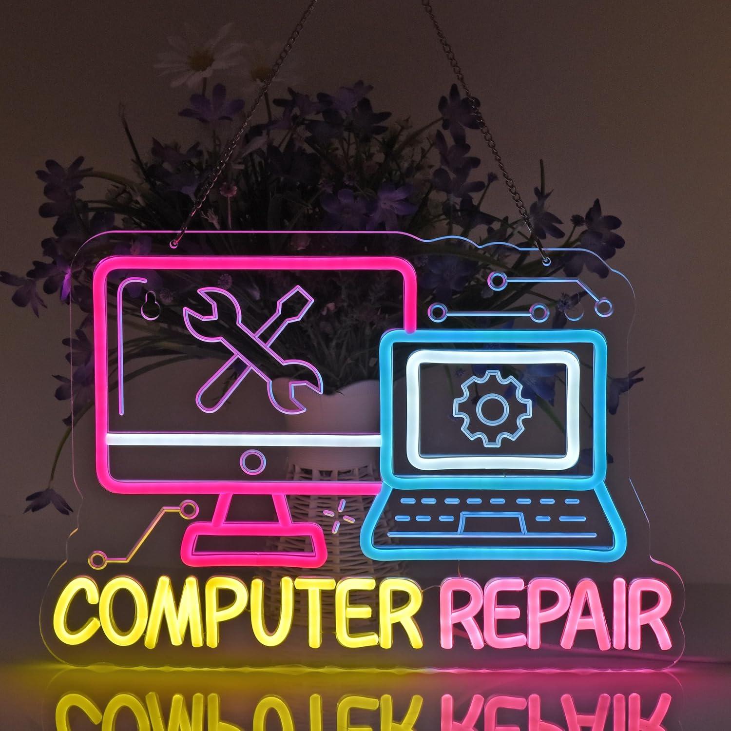 ป้ายไฟนีออนซ่อมคอมพิวเตอร์ ไฟ  - Electronics Repair Store บทวิจารณ์และราคา