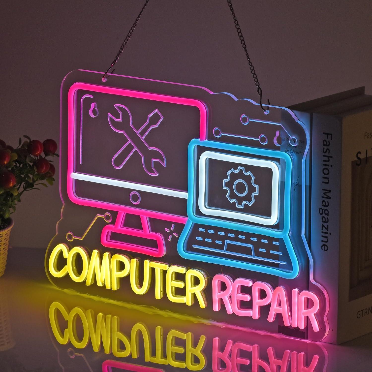 ป้ายไฟนีออนซ่อมคอมพิวเตอร์ ไฟ  - Electronics Repair Store บทวิจารณ์และราคา